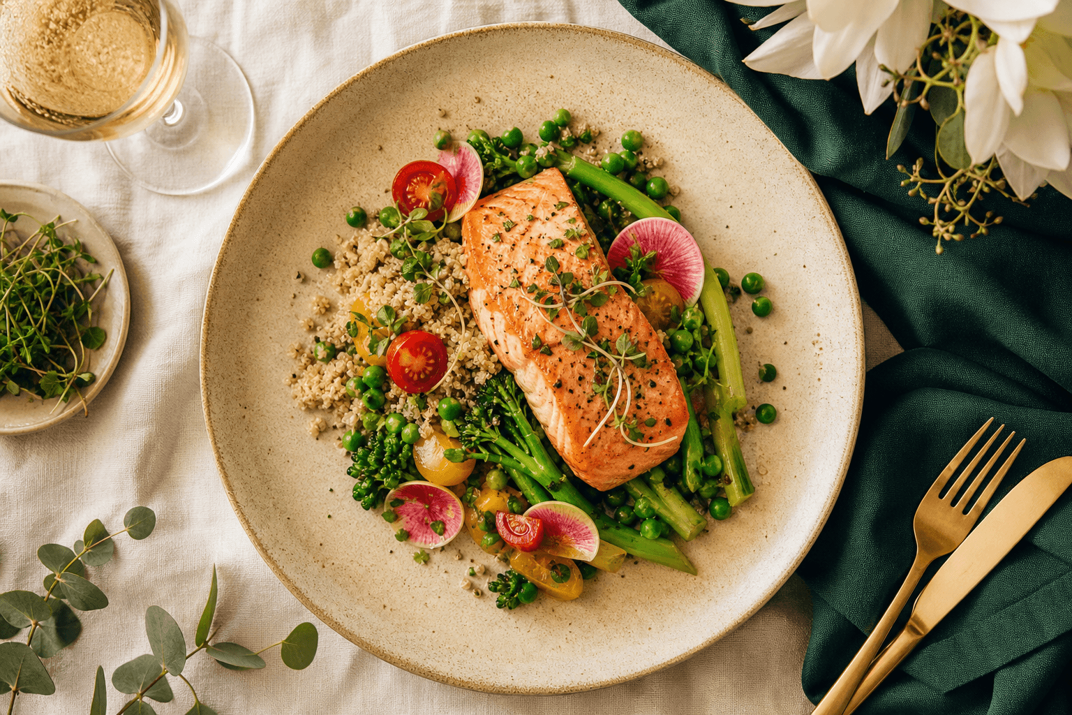 A beautifully plated healthy meal